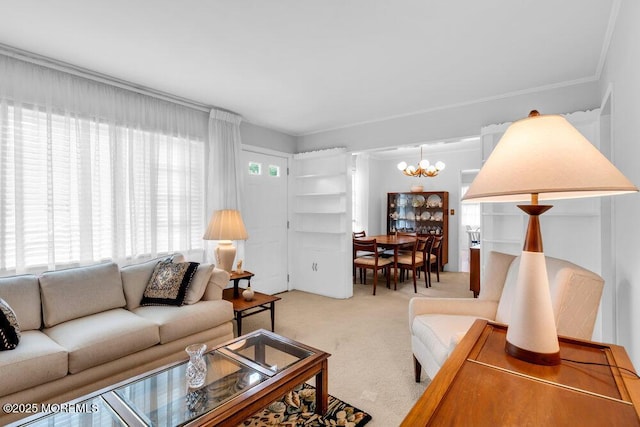 361 Meadowbrook Ave, Eatontown, NJ 07724 - living area featuring carpet and a chandelier