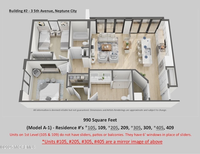 1 5th Ave Unit 409, Neptune City, NJ 07753 - floor plan / room layout