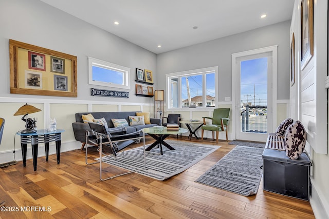 1639 Bay Blvd, Ortley Beach, NJ 08751 - living area with hardwood / wood-style flooring and recessed lighting