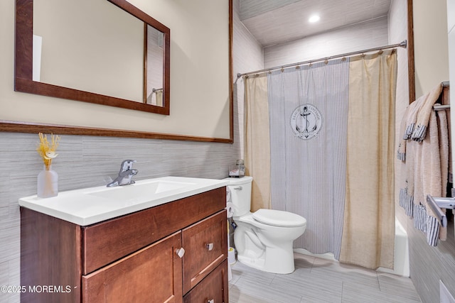 1639 Bay Blvd, Ortley Beach, NJ 08751 - full bath with vanity, tile walls, and wainscoting