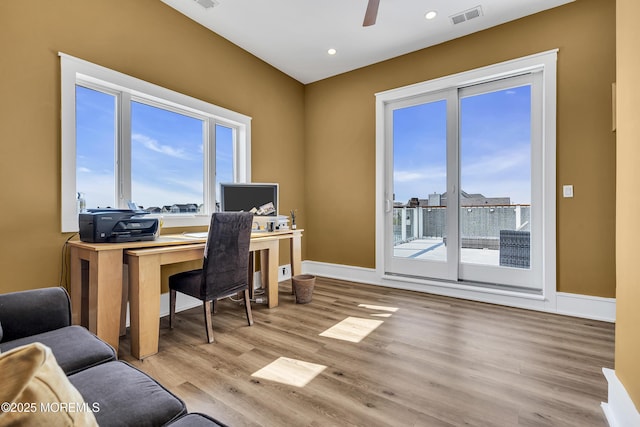 1639 Bay Blvd, Ortley Beach, NJ 08751 - office space featuring wood finished floors, a ceiling fan, and recessed lighting