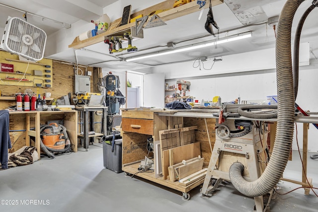 1639 Bay Blvd, Ortley Beach, NJ 08751 - garage with a workshop area and electric panel