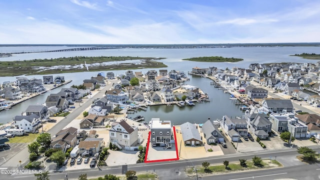 1639 Bay Blvd, Ortley Beach, NJ 08751 - aerial view of residential area featuring a nearby body of water and property boundaries highlighted