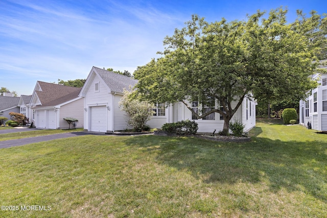 18 Valley Stream Pl, Barnegat, NJ 08005 - view of front of property with an attached garage, driveway, a front yard, and roof with shingles