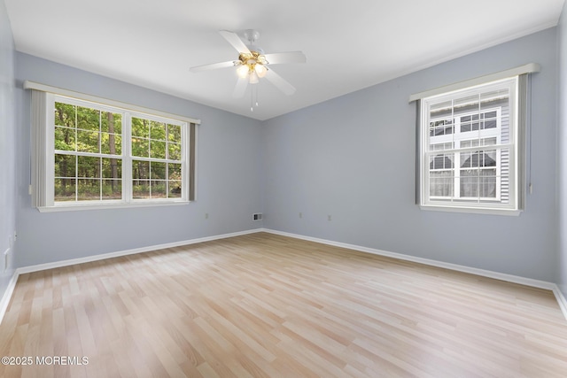 18 Valley Stream Pl, Barnegat, NJ 08005 - spare room with light wood-type flooring, baseboards, and ceiling fan
