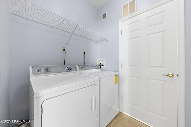 18 Valley Stream Pl, Barnegat, NJ 08005 - laundry area with separate washer and dryer and light wood-type flooring