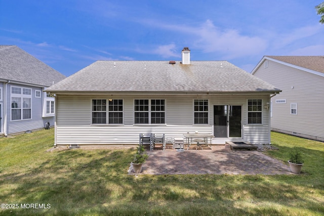 18 Valley Stream Pl, Barnegat, NJ 08005 - back of house with a yard, a chimney, a shingled roof, and a patio area