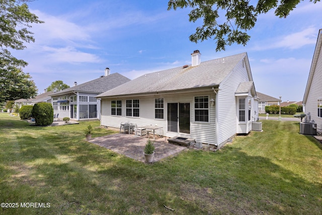 18 Valley Stream Pl, Barnegat, NJ 08005 - rear view of house with central AC, a patio, and a yard