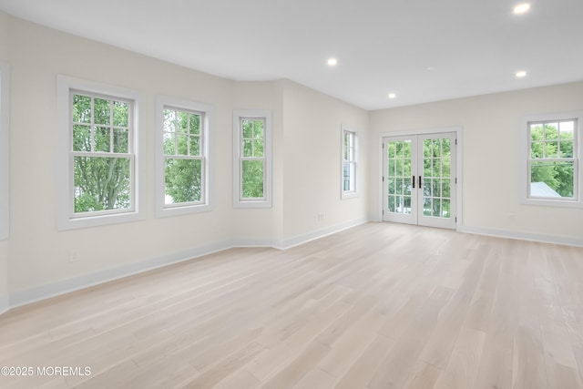 205 Edgemont Dr Unit 2, Loch Arbour Village, NJ 07711 - unfurnished room featuring baseboards, light wood finished floors, recessed lighting, and french doors