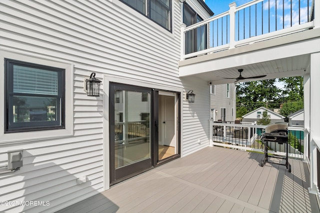 72 4th St, Highlands, NJ 07732 - wooden deck with ceiling fan