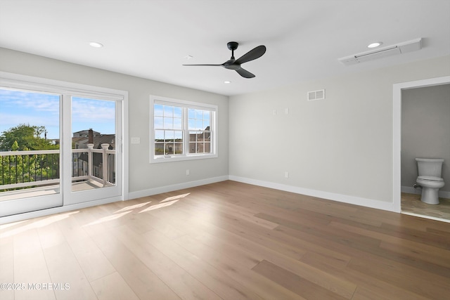 72 4th St, Highlands, NJ 07732 - unfurnished room featuring wood finished floors, a ceiling fan, baseboards, and recessed lighting