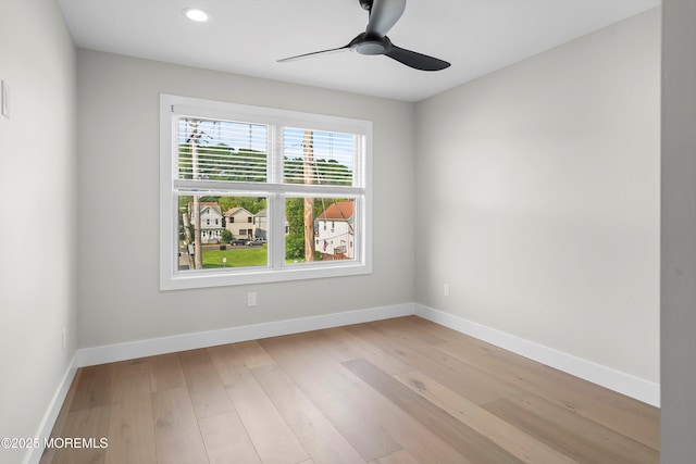 72 4th St, Highlands, NJ 07732 - spare room featuring ceiling fan, baseboards, wood finished floors, and recessed lighting