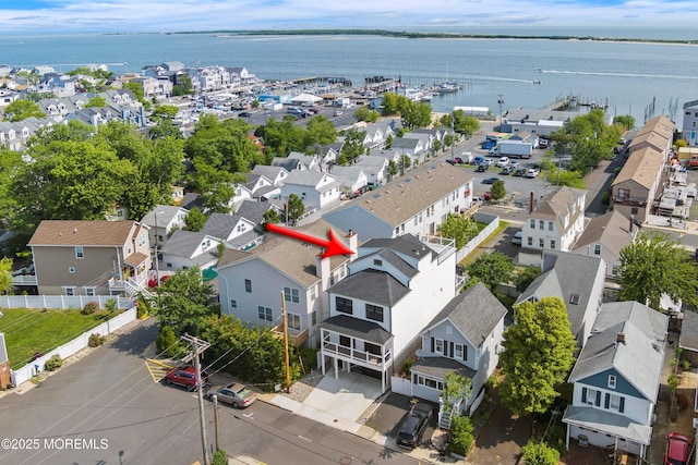 72 4th St, Highlands, NJ 07732 - aerial view of residential area featuring a large body of water