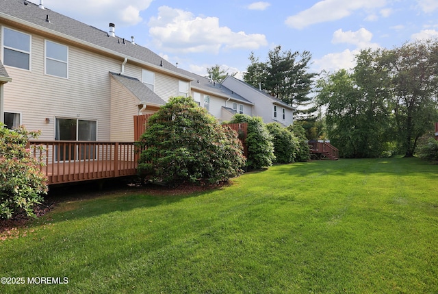 62 Cohasset Ct, Holmdel, NJ 07733 - view of grassy yard featuring a deck