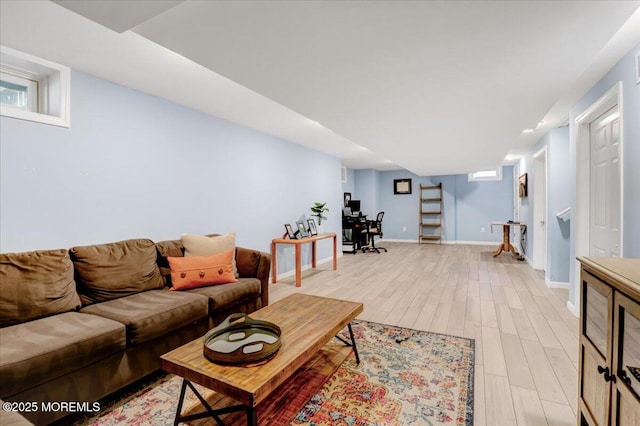 10 Unity Ct, Middletown, NJ 07748 - living room with light wood-type flooring, an office area, and baseboards