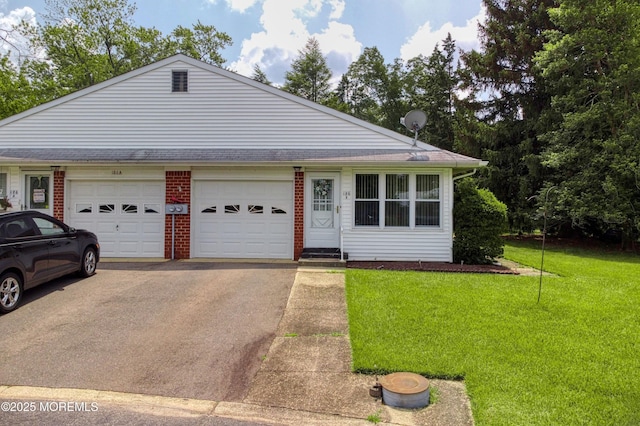 186 Laurel Pl Unit B, Whiting, NJ 08759 - view of front of property with a garage, asphalt driveway, a front yard, and entry steps