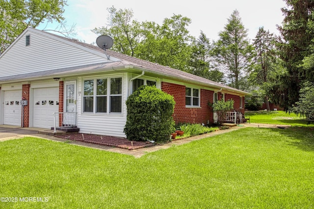 186 Laurel Pl Unit B, Whiting, NJ 08759 - ranch-style house featuring a garage, a front lawn, brick siding, and driveway