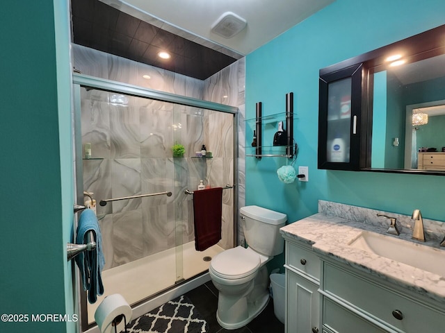 10-A Snowberry Ln, Whiting, NJ 08759 - bathroom with vanity, toilet, and a shower stall