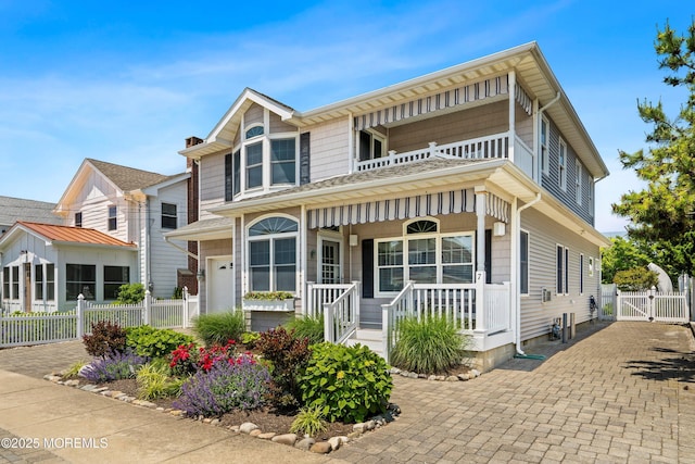 7 Brown Ave, Lavallette, NJ 08735 - view of front of property with a gate and covered porch