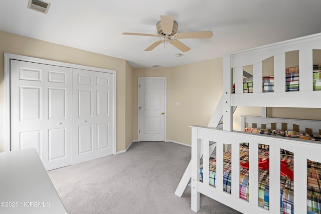 7 Brown Ave, Lavallette, NJ 08735 - carpeted bedroom featuring a closet, baseboards, and a ceiling fan