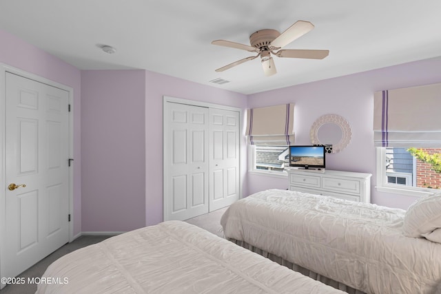 7 Brown Ave, Lavallette, NJ 08735 - carpeted bedroom featuring a closet, ceiling fan, and baseboards