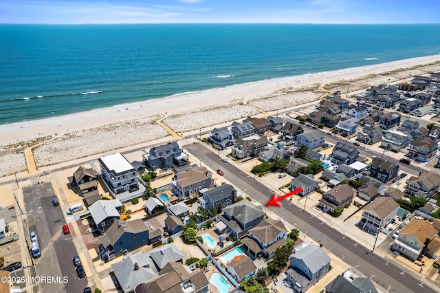 7 Brown Ave, Lavallette, NJ 08735 - aerial perspective of suburban area featuring waterfront with a beach