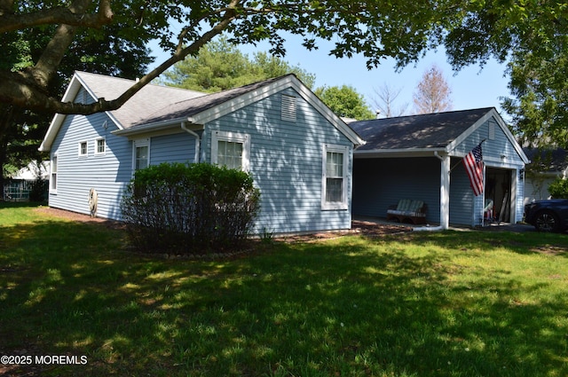 38 Sheffield Dr, Forked River, NJ 08731 - view of front of home with a front lawn, a garage, and a shingled roof
