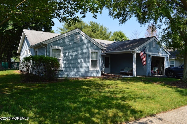 38 Sheffield Dr, Forked River, NJ 08731 - ranch-style home featuring an attached garage, a front lawn, and a shingled roof