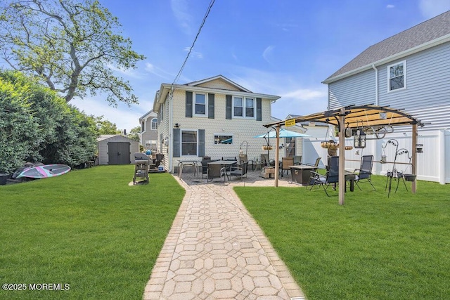 1208 Pine Tree Way, Belmar, NJ 07719 - rear view of house featuring a pergola and a patio