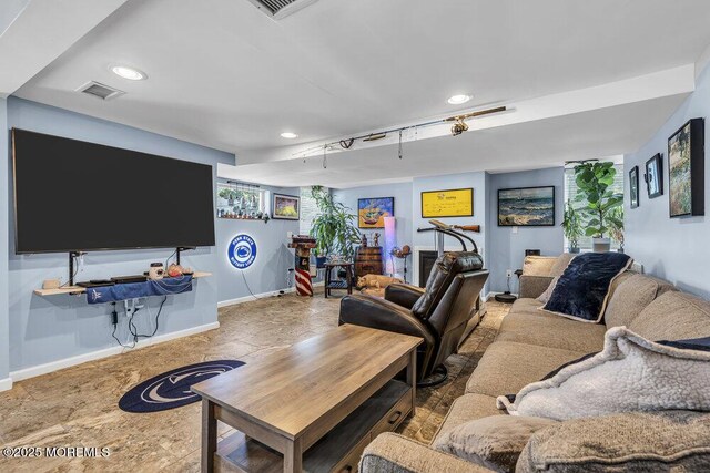 1208 Pine Tree Way, Belmar, NJ 07719 - living room featuring recessed lighting and baseboards