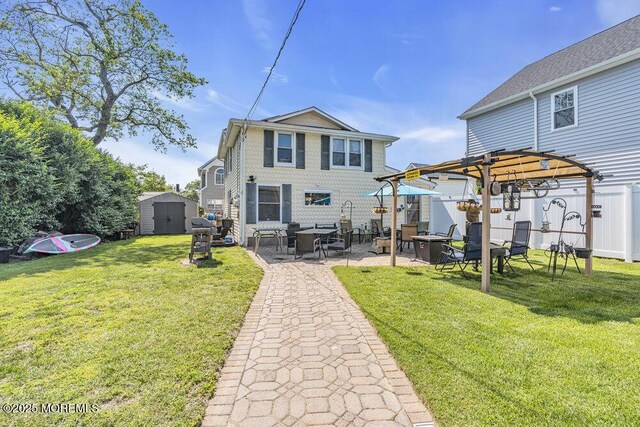 1208 Pine Tree Way, Belmar, NJ 07719 - rear view of property with a pergola and a patio