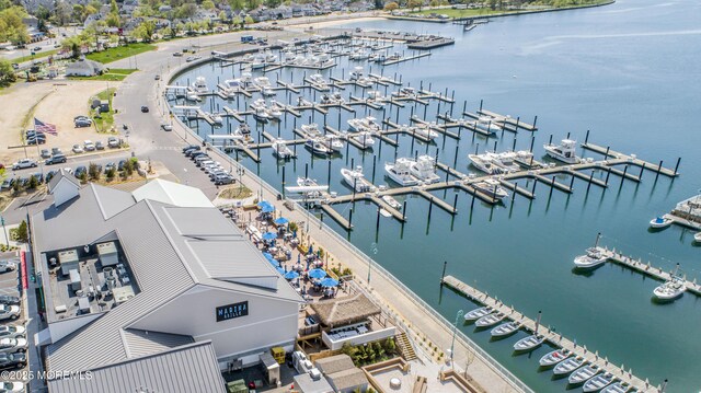 1208 Pine Tree Way, Belmar, NJ 07719 - drone / aerial view of numerous boat docks and a nearby body of water