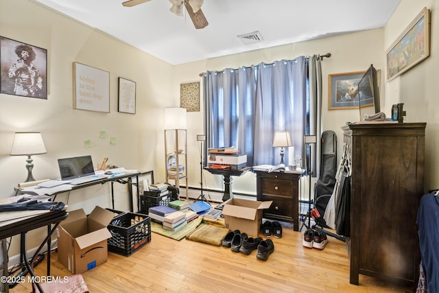 1920 W Lake Ave, Neptune Township, NJ 07753 - office space featuring wood finished floors, a ceiling fan, and baseboard heating