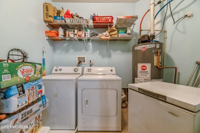 326 Sloan Ct, Matawan, NJ 07747 - washroom with water heater and independent washer and dryer