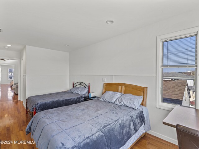 305 Franklin Ave, Seaside Heights, NJ 08751 - bedroom with wood finished floors, baseboards, and recessed lighting