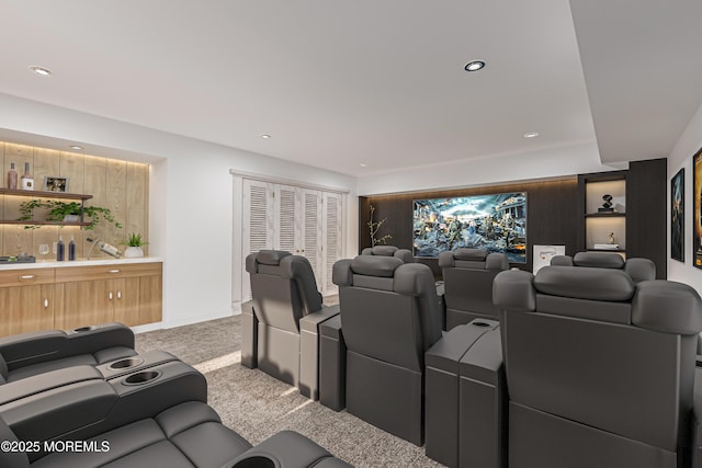 35 High Ridge Rd, Ocean Twp, NJ 07712 - cinema room featuring light carpet and recessed lighting