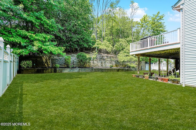 35 High Ridge Rd, Ocean Twp, NJ 07712 - fenced backyard with a wooden deck