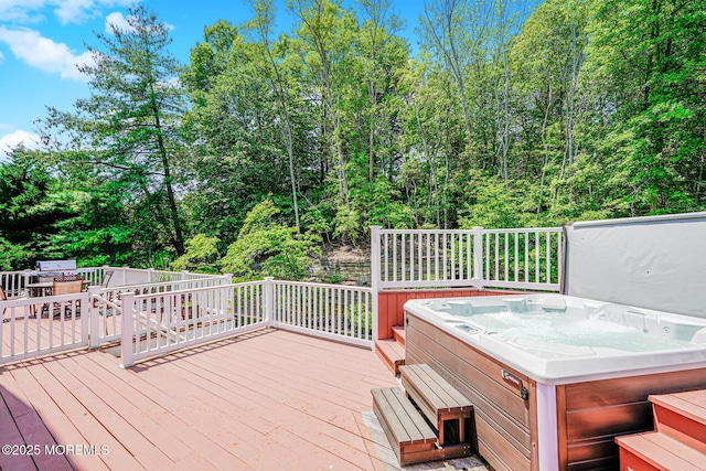 35 High Ridge Rd, Ocean Twp, NJ 07712 - wooden deck with a hot tub