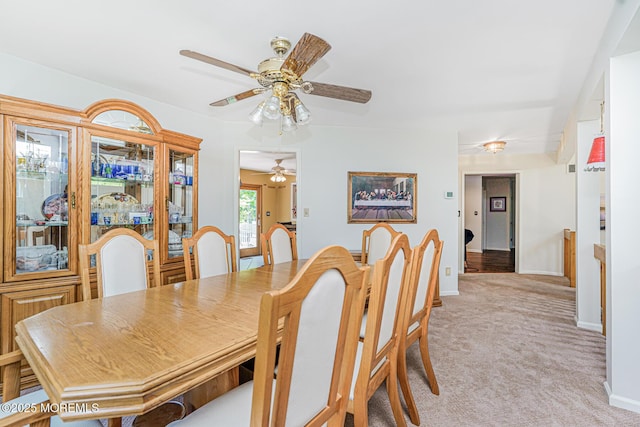 35 High Ridge Rd, Ocean Twp, NJ 07712 - dining space featuring light carpet and a ceiling fan