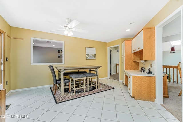 35 High Ridge Rd, Ocean Twp, NJ 07712 - dining space featuring a ceiling fan, light tile patterned floors, and recessed lighting