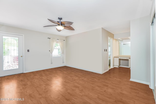 35 High Ridge Rd, Ocean Twp, NJ 07712 - empty room with light wood-style floors and a ceiling fan