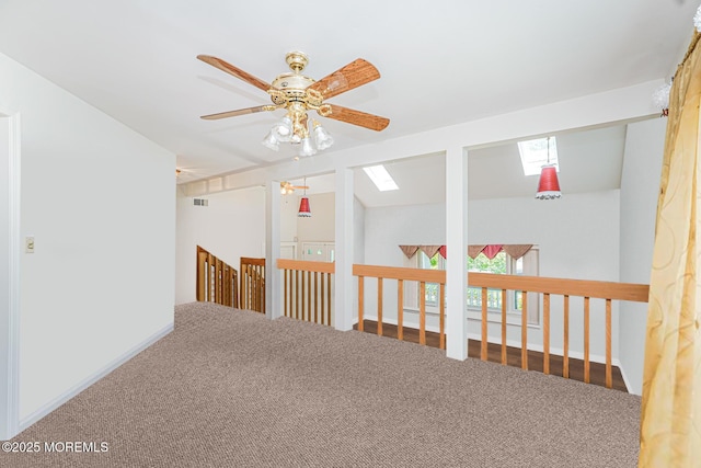 35 High Ridge Rd, Ocean Twp, NJ 07712 - hallway featuring carpet, a skylight, and an upstairs landing