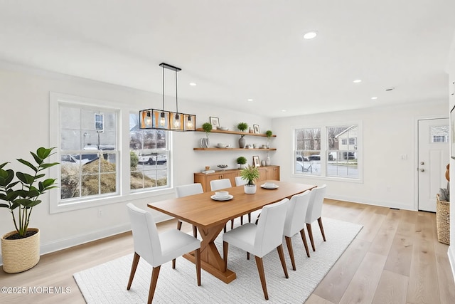 559 Holmdel Rd, Hazlet, NJ 07730 - dining area featuring light wood finished floors, baseboards, and recessed lighting
