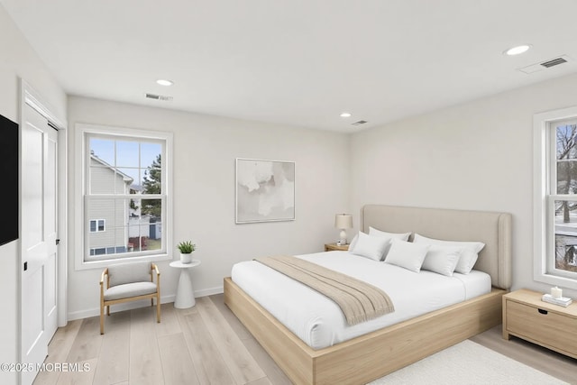559 Holmdel Rd, Hazlet, NJ 07730 - bedroom featuring light wood-type flooring, baseboards, and recessed lighting
