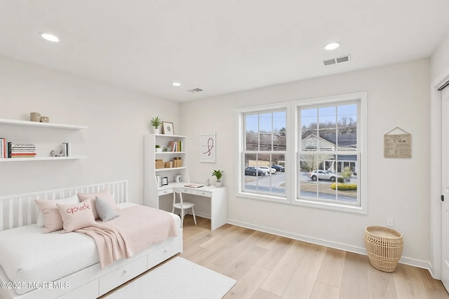 559 Holmdel Rd, Hazlet, NJ 07730 - bedroom with light wood-type flooring, baseboards, and recessed lighting