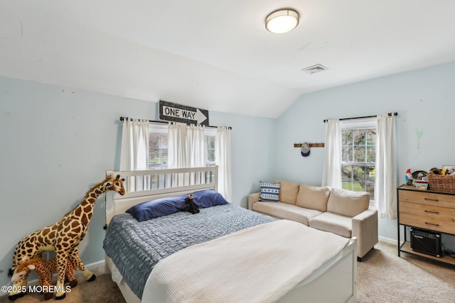 1592 W Front St, Lincroft, NJ 07738 - bedroom featuring light carpet, vaulted ceiling, and baseboards