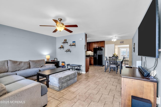 1004 Pensacola Rd, Forked River, NJ 08731 - living room with a ceiling fan