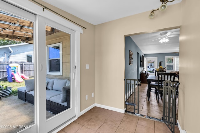 1004 Pensacola Rd, Forked River, NJ 08731 - tiled foyer entrance with ceiling fan and baseboards