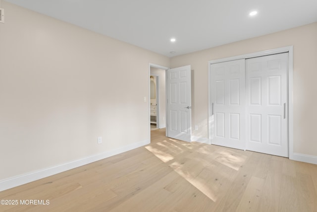 5 Rose St, Lincroft, NJ 07738 - unfurnished bedroom with light wood-type flooring, baseboards, recessed lighting, and a closet