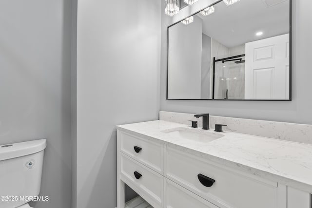 5 Rose St, Lincroft, NJ 07738 - bathroom featuring vanity, a stall shower, and toilet
